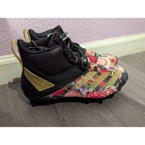 Adidas Adizero Chaos Floral Cleats Size 9.5 Mens / 10.5 Womens Black & Gold With